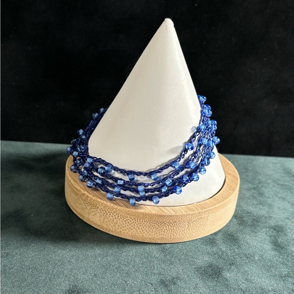 Blue Wave Solidarity Bracelet—Multi Use Jewelry—Handmade Necklace or Bracelet